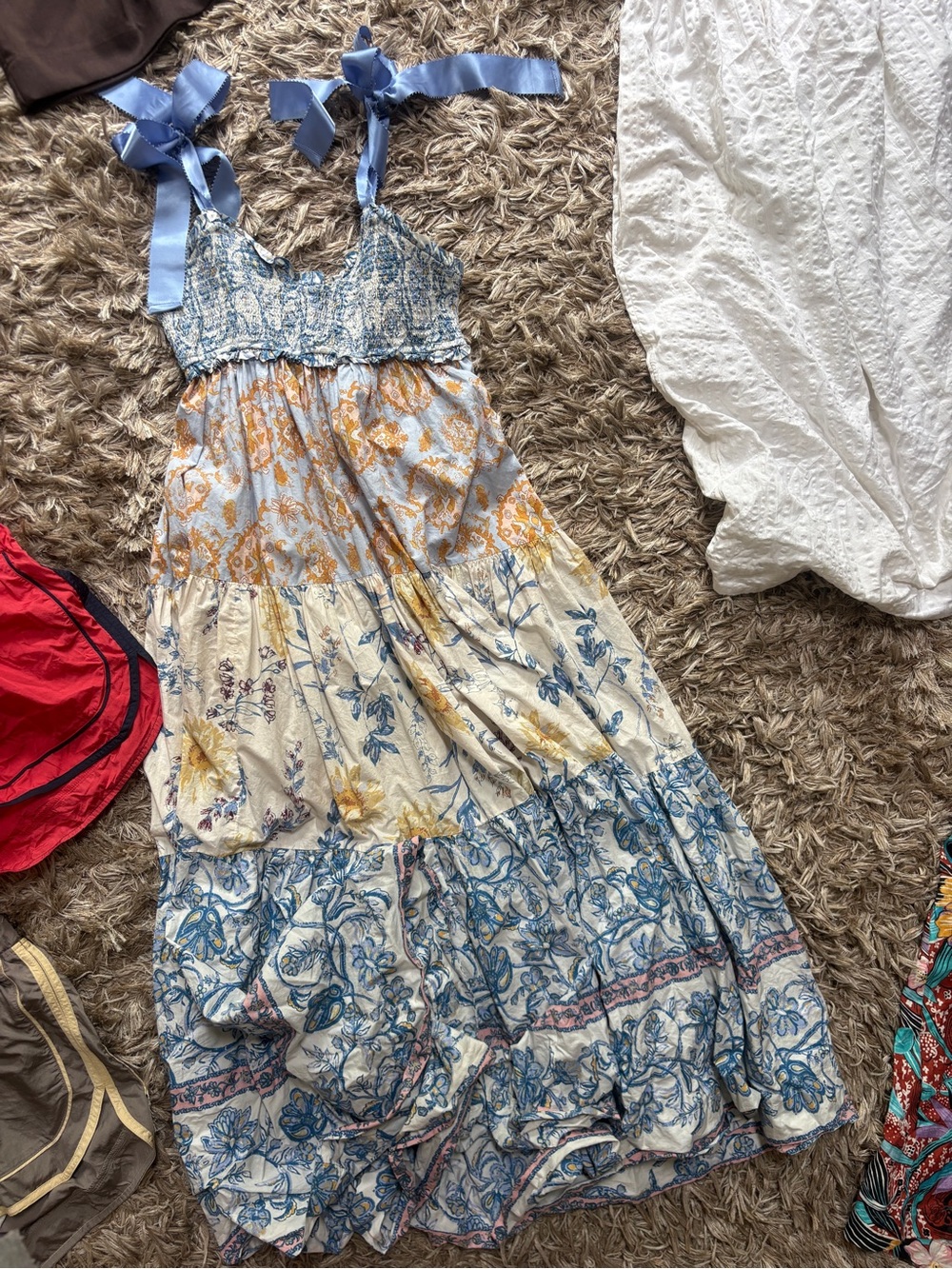 Free People Bluebell Maxi Dress- White Combo Small - Picture 3 of 3